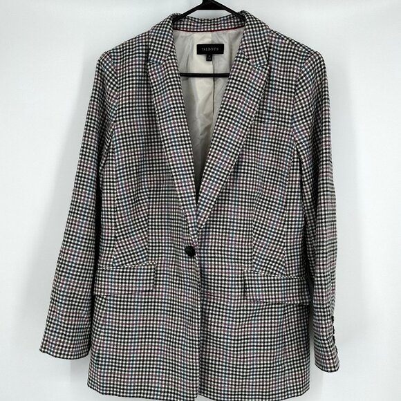 Talbots Jackets & Blazers - Talbots Blazer Women's Houndstooth Single‎ Button Size 14